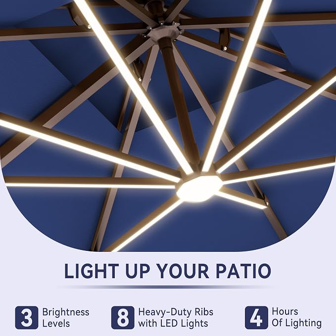 10 X 13 FT Cantilever Outdoor Patio Umbrella - Image 4