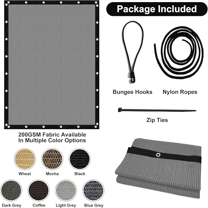 Artpuch 90% Sun Shade Cloth, 3 x 12 FT Pergola Shade Cover Canopy - Image 7