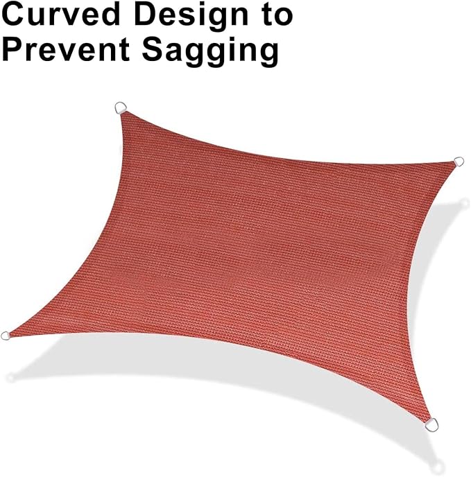 LOVE STORY Custom Size 8'x8' Terra Red Sun Shade Sail Rectangle UV Block Canopy - Image 6