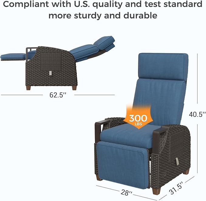 Grand patio Outdoor Recliner Air Pump 150° Lay Flat Reclining Chair - Image 2