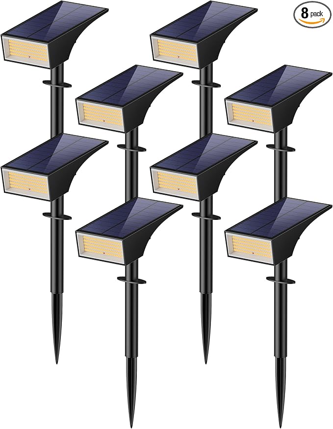 Koicaxy Solar Lights Outdoor Waterproof 8 Pack IP65, 100 LEDs 4 Light Modes by SOLARSPOTLIGHTS