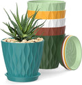 4 Inch Plant Pots, 6 Pack Indoor Flower Pots, Planters by SQKH