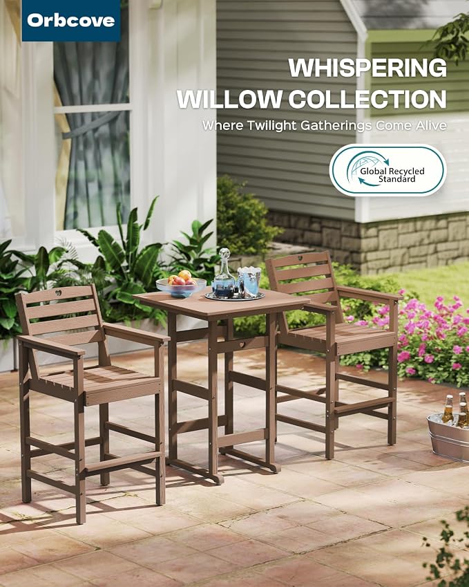 Patio Bar Table, Adirondack Table1 Pieces Set, Bar Height Outdoor bar Table Set - Image 7