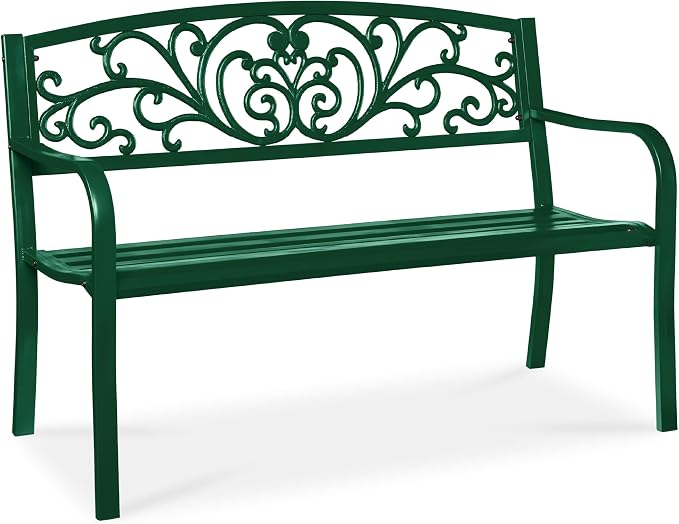 Best Choice Products Outdoor Bench Steel Garden Patio Porch Furniture by BestChoiceProducts