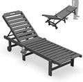 SERWALL Outdoor Chaise Lounge Chair, HDPE Patio Lounge Chair by SERWALL