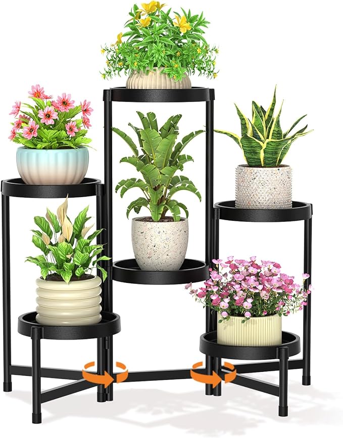 LASZOLA 6 Tiered Folding Plant Stand Indoor by LASZOLA
