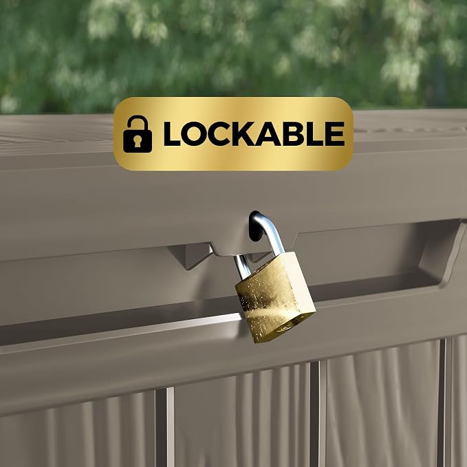 TARKARI 80 Gallon Lockable Resin Deck Box, Waterproof & UV-Resistant Outdoor - Image 7