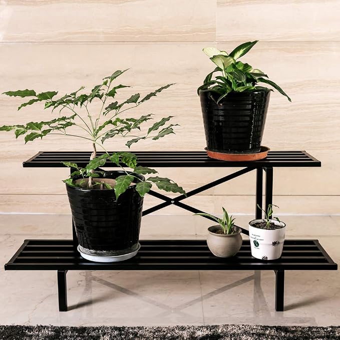 Zhongma 2 Tier Sturdy Metal Plant Stand Heavy Duty Plant Holder - Image 3