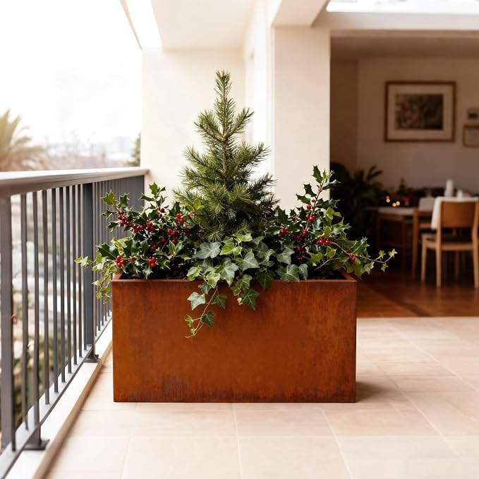 Corten Steel Outdoor Planter Box 32" x 15" x 24" - Image 2