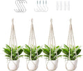 Macrame Plant Hanger Indoor Set of 4 by Unknown