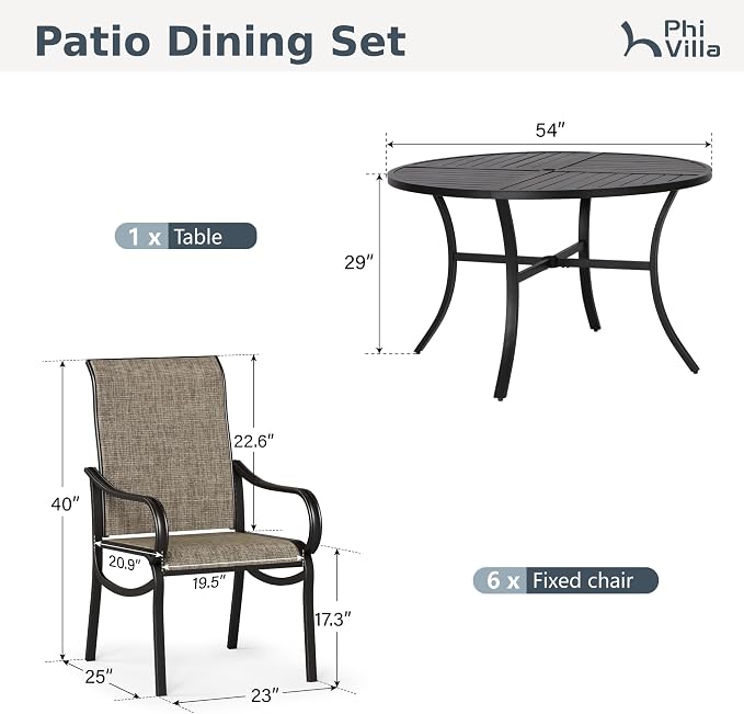 PHI VILLA Round Patio Dining Set - Image 9