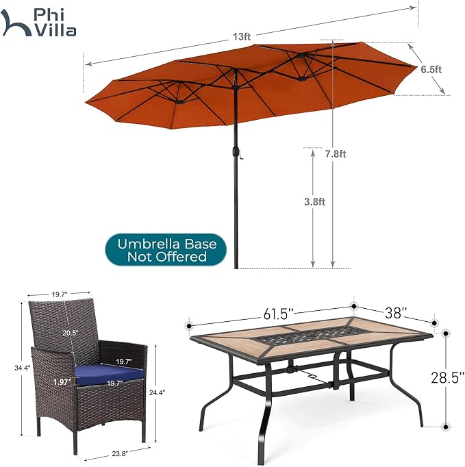 PHI VILLA 7 Piece Outdoor Dining Set - Image 8