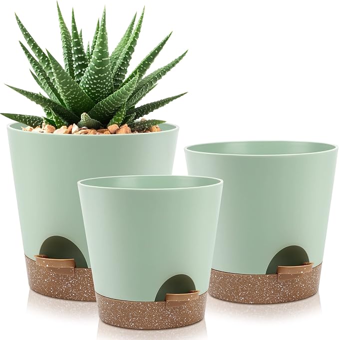 Indoor Self Watering Planters by AFamilyofGardenLovers