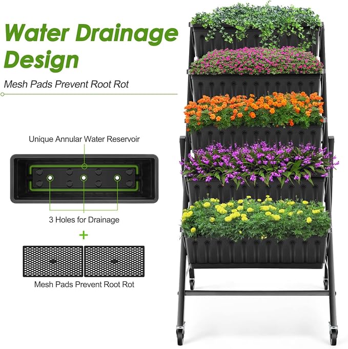 SEJOV 4FT Vertical Raised Garden Bed, 5-Tier Vertical Garden Planter - Image 5