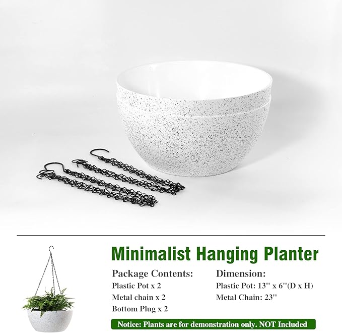 13 inch Large Hanging Planters Plant Pots - Image 4