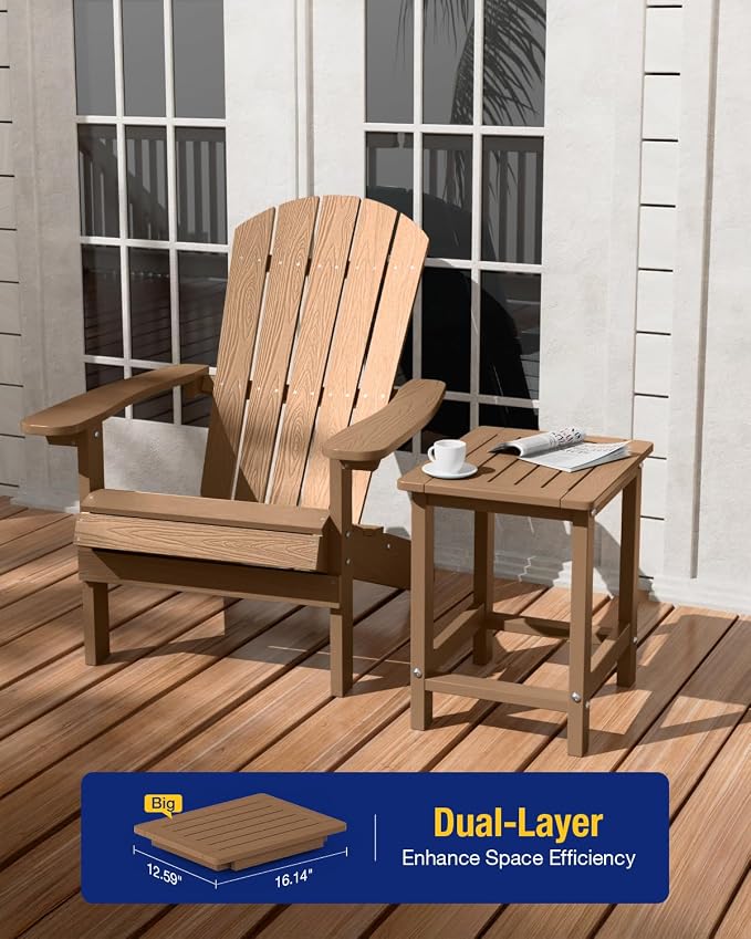 YEFU Outdoor Side Table for Patio: 16" HIPS Weather - Image 4