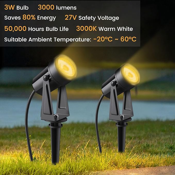 Low Voltage Landscape Lighting, 10 Pack Outdoor LED Landscape Spotlights - Image 4