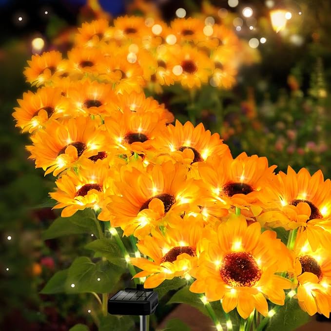 Solar Sunflower Lights 2 Pack - Image 4