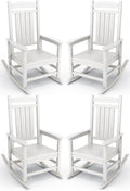 KINGYES HDPE Patio Rocking Chair Set of 4, Outdoor Rocking Chairs Porch Rocker by KINGYES