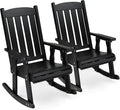 VINGLI Outdoor Rocking Chair Set of 2, Heavy Duty 600 LBS Wooden Rocking Chair by VINGLI