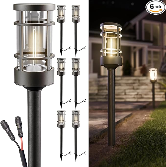 Sunco 6 Pack Low Voltage Garden Pathway Lights, LED Landscape Pathway Lighting by SuncoLighting
