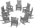 SERWALL HDPE Outdoor Rocking Chair Set of 8, Patio Rocking Chairs by SERWALL