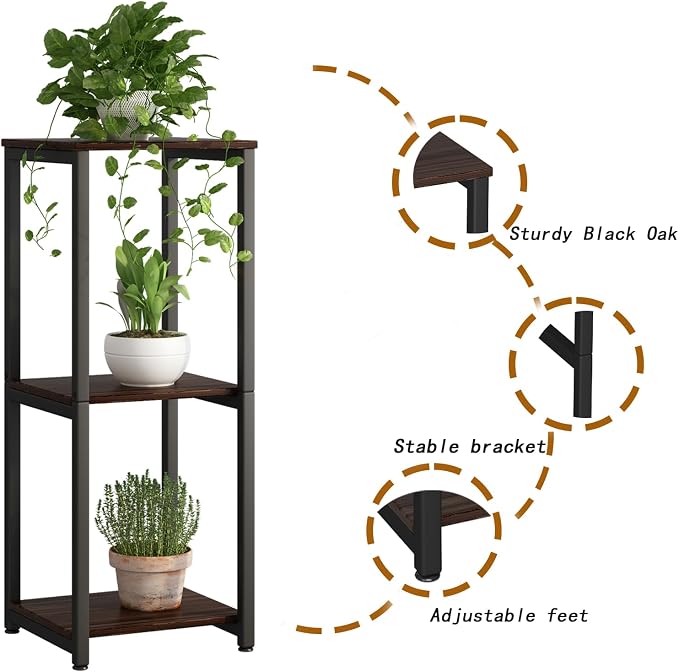 Plant Stand Indoor Corner Tall 3 Tier Metal Modern Flower Storage Plant Shelf - Image 5