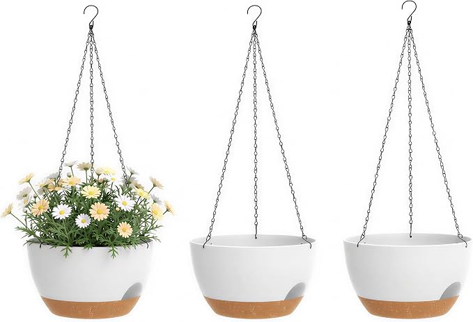 Hanging Planters 3-Pack, 8 Inch Self-Watering Hanging Pots by Unknown