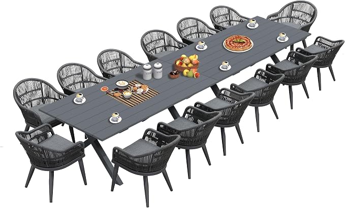 PURPLE LEAF 16 Pieces Patio Dining Set by PURPLELEAF