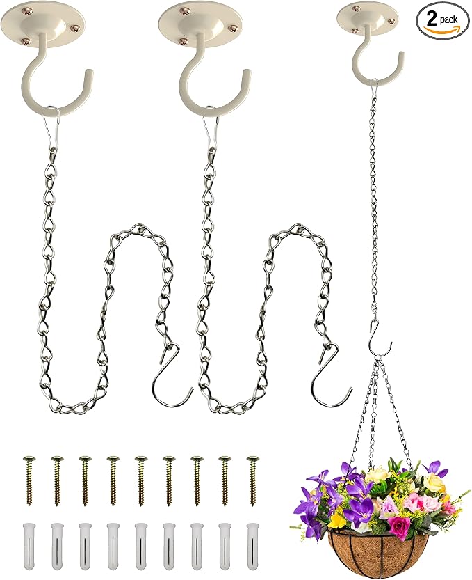 NACETURE Ceiling Hooks for Hanging Plants 3 Pack by NACETURE