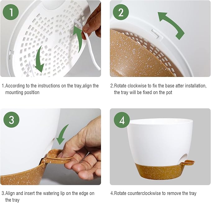 8 inch Hanging Planters, 2 Pack Self Watering Hanging Pots - Image 4