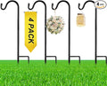 4 Pcs 15 Inch Shepherds Hook for Outdoor Adjustable Bird Feeder Pole Metal by Yetene