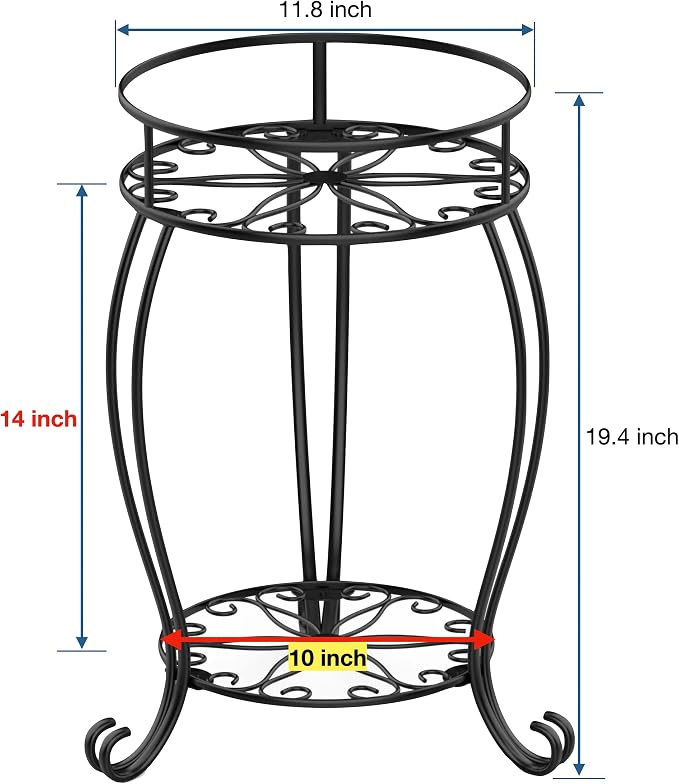 FaithLand Plant Stand, Heavy Duty Metal Planter Holder Indoor Outdoor, 2 Tier - Image 6