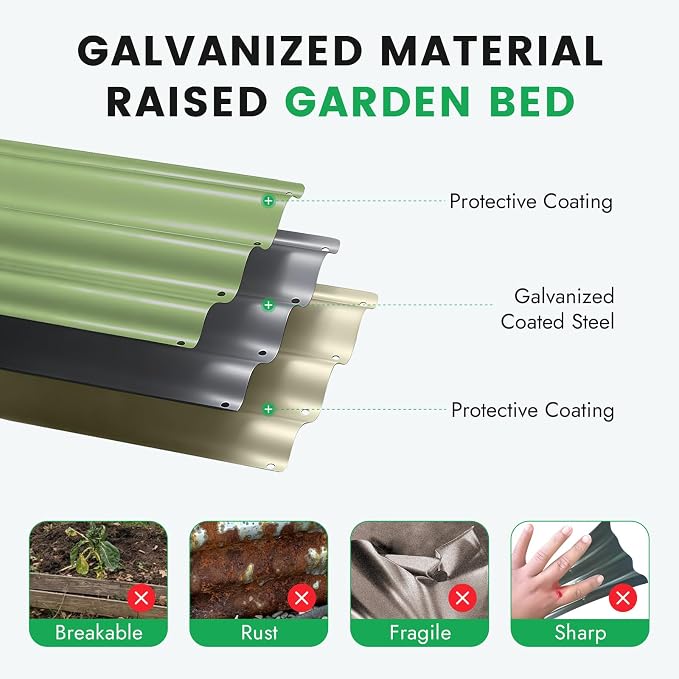 INNO STAG 3 Pcs Round Galvanized Raised Garden Bed — 2×2×1ft Planter Box - Image 7