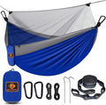 Camping Hammock with Net, Portable Lightweight Double Hammocks with Tree Straps by QEVOOON