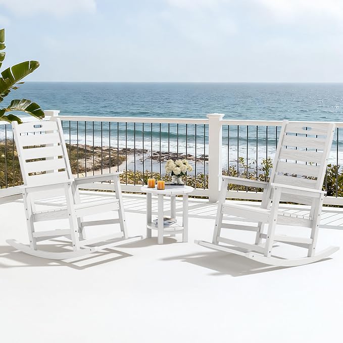 SERWALL HDPE Outdoor Rocking Chair, Oversized Rocking Chair - Image 10