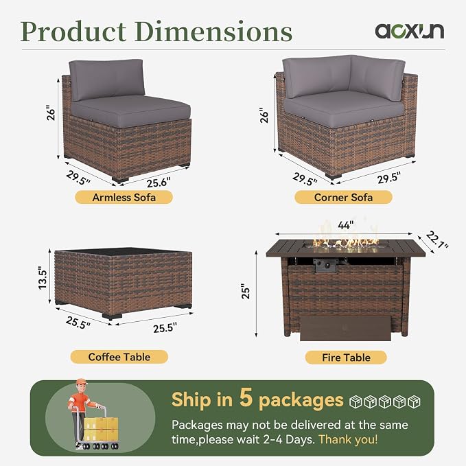 Aoxun 15 Piece Patio Furniture Set - Image 7