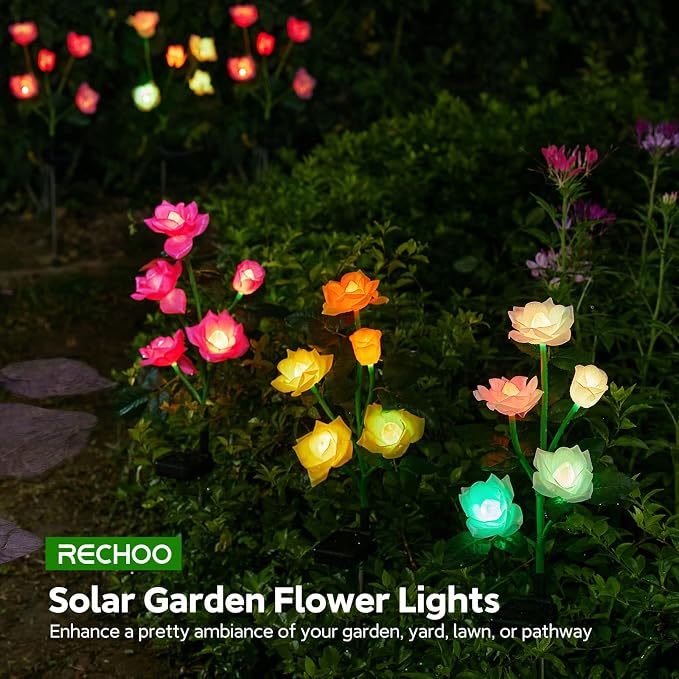 Solar Garden Lights, 6 Pack Upgraded Garden Decor LED Lights - Image 7
