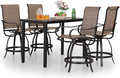 PHI VILLA 5 PCS Outdoor Bar Set, Counter Height Swivel Chair by PHIVILLAThepioneerofcomfortablehouseholdsupplies