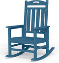 Oversized Rocking Chair Outdoor, High Back Porch Rocker Chair, HDPE All Weather by Suunyn
