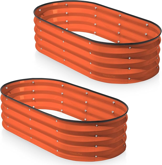Plant & Plot Galvanized Raised Garden Beds Outdoor // 4×2×1 ft Planter Raised by PlantPlot