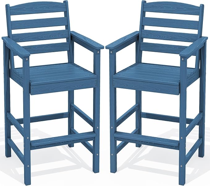 SERWALL Tall Adirondack Chairs Set of 2, Oversize Balcony Adirondack Chairs Set by SERWALL