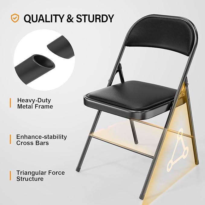 VINGLI 4 Pack Folding Chairs - Image 4