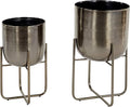 Deco 79 Metal Round Planter by Deco79