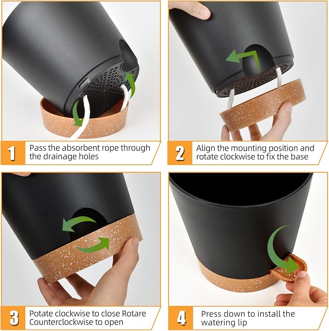 Planters for Indoor Plants 7/6.5/6/5.5/5 Inch, Self Watering Flower Pots - Image 4