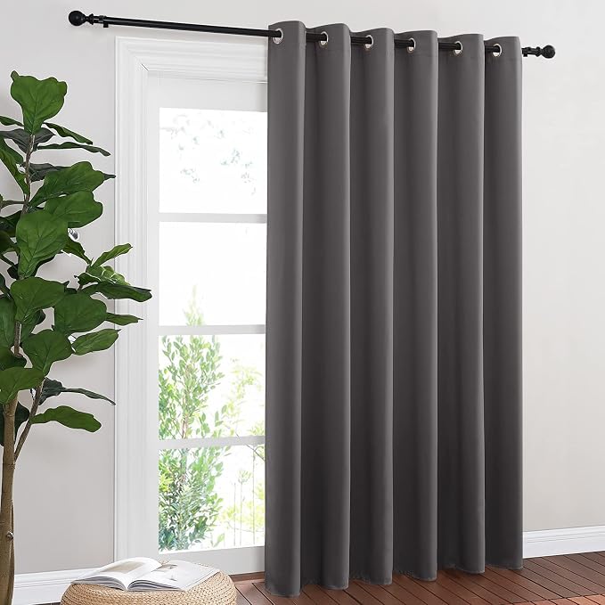NICETOWN Sliding Door Curtains, Wide Thermal Blackout Patio Door Curtain Panel by NICETOWN
