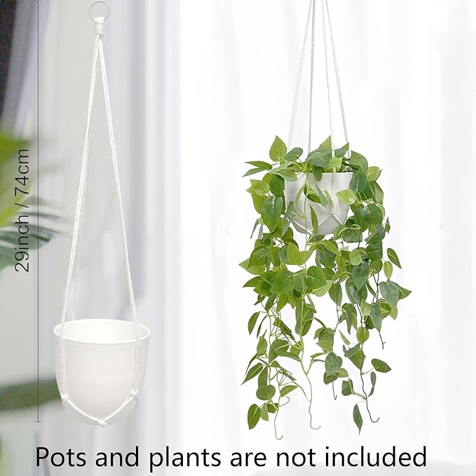 Macrame Plant Hanger 5 Pack Hanging Planters - Image 2