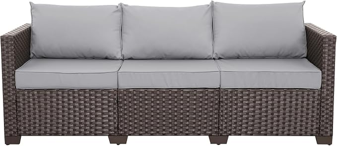Rattaner Patio Furniture 3 Seat Sofa Outdoor Furniture Outdoor Couch Deep Seat by Rattaner
