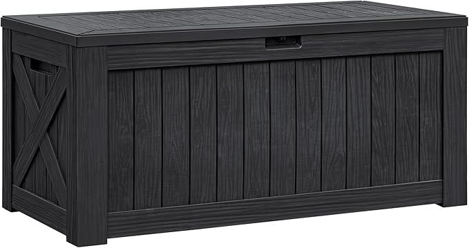 Flamaker Resin Deck Box 120 Gallon Waterproof Large Outdoor Indoor Storage Box by Flamaker