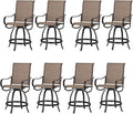 PHI Villa Outdoor Swivel Bar Stools Set of 8, Counter Height Patio Chairs by PHIVILLAThepioneerofcomfortablehouseholdsupplies